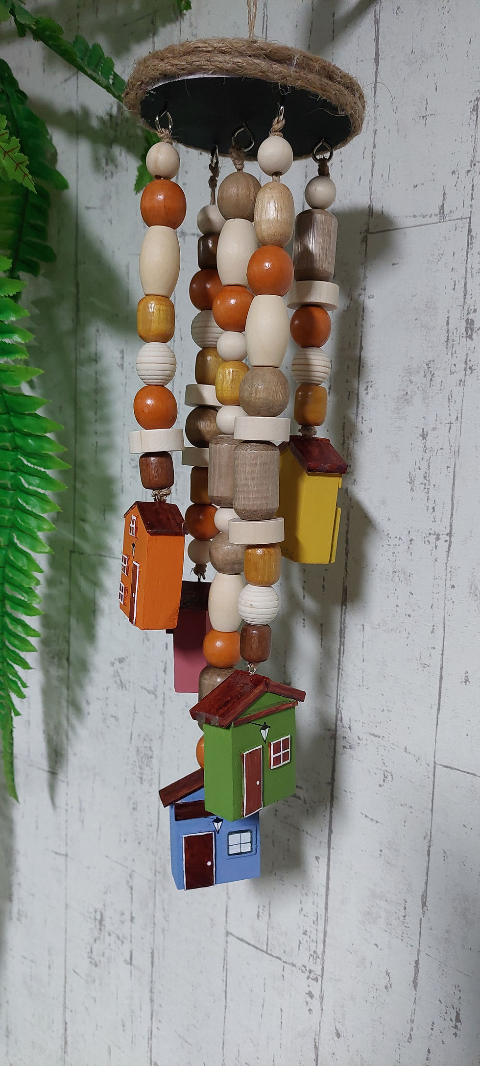 Miniatura: MOBILE DE 5 CASINHAS DE MADEIRA