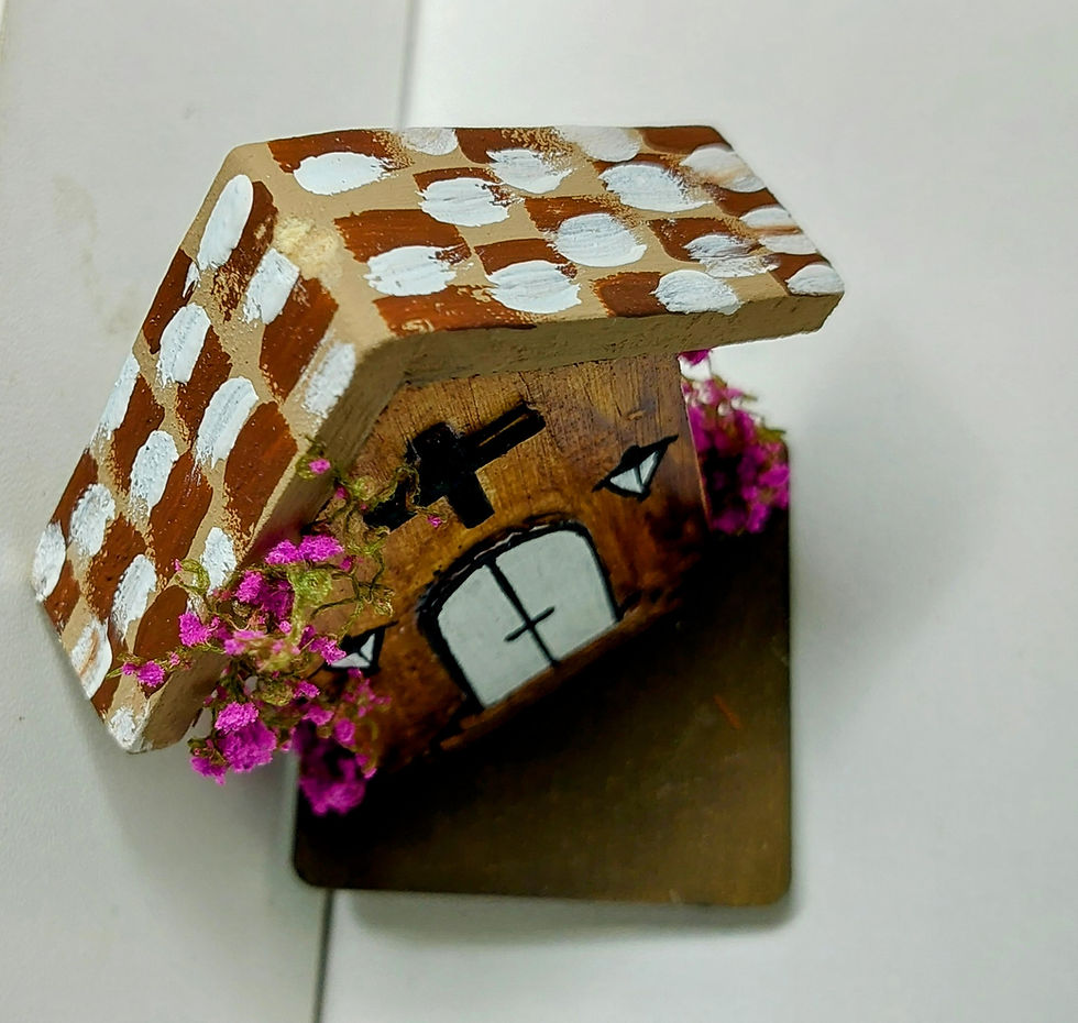 Miniatura: IGREJINHA COM TREPADEIRA DE BOUGANVILE