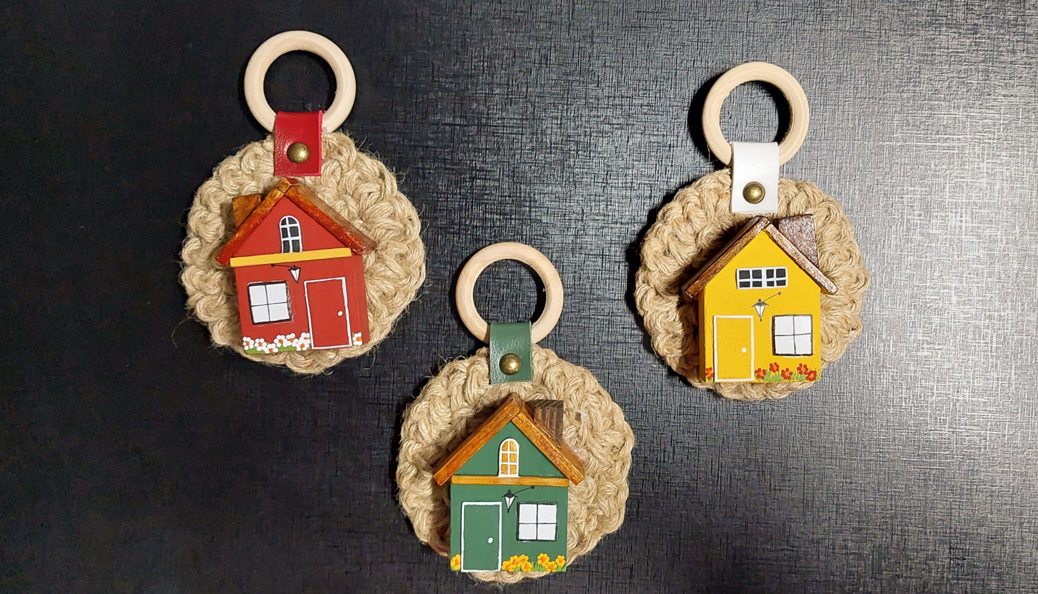 QUADROS REDONDOS CASA DE VÓ - CROCHÊ 