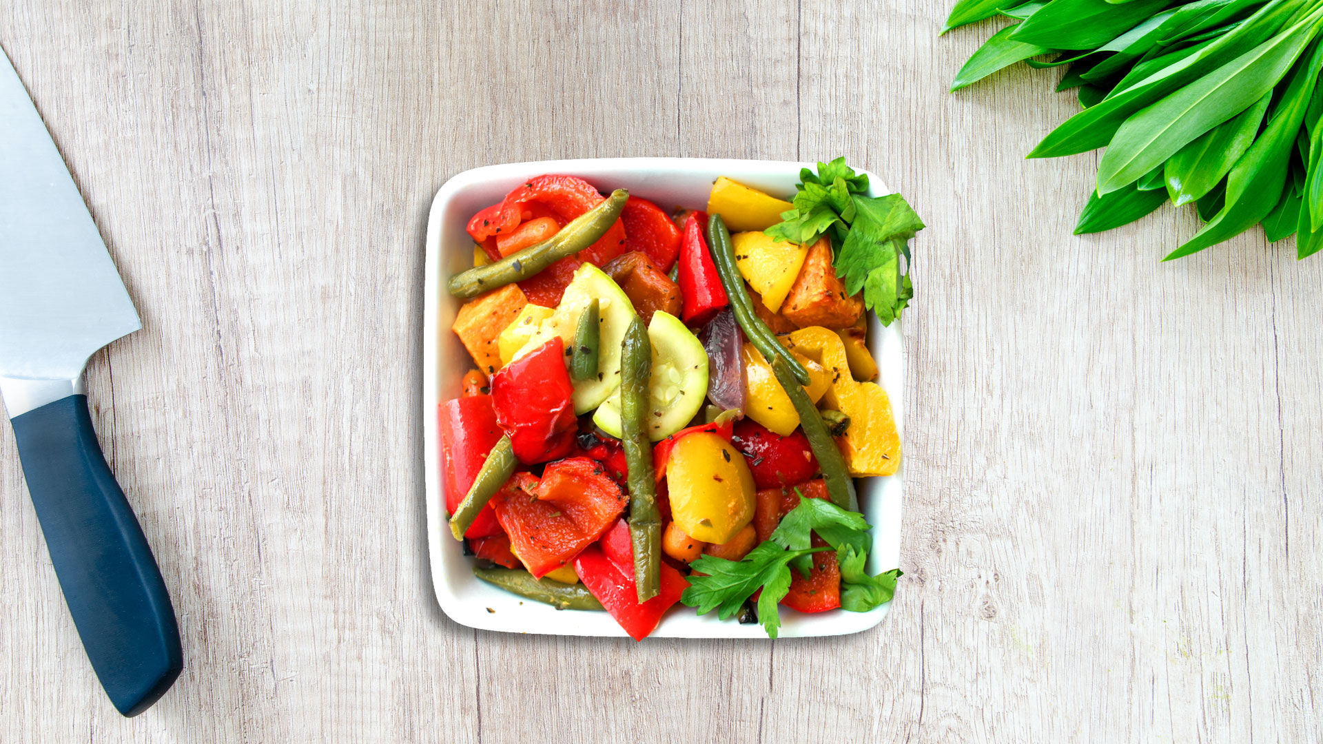 P(G) Assorted Grilled Vegetables with fresh herbs