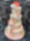 2b. Peachy Beige Marbled Tiered Cake