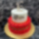 17. Red Rosettes & Gold Bling Cake