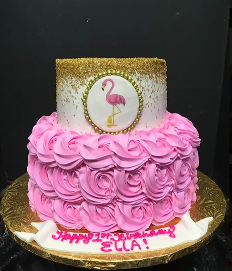 14. Flamingo Tiered Cake