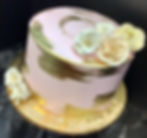 15. Gold Painted Floral Cake