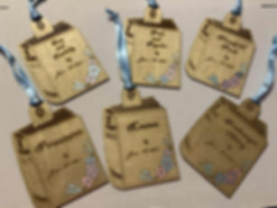 Set of Jane Austen "Novel with bookmark" Christmas tree decorations