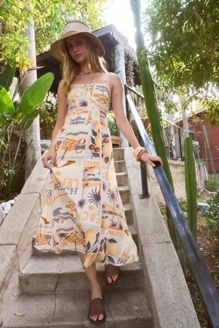 midi dress beach Linen Midi Dress Relaxed Fit