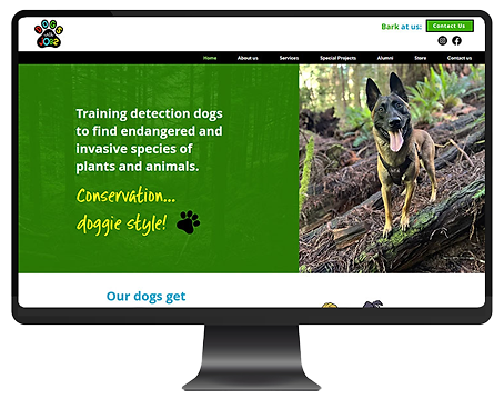 Dog trainer website home page