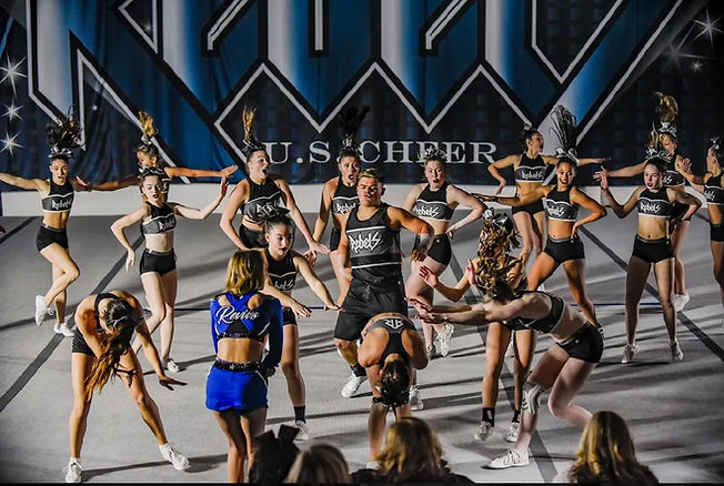 Group Practicing at Cheer Facility