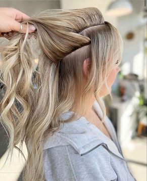 Hair extensions shown on blonde model