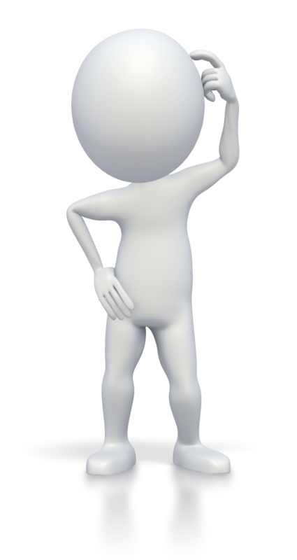 Stick figure scratching it's head