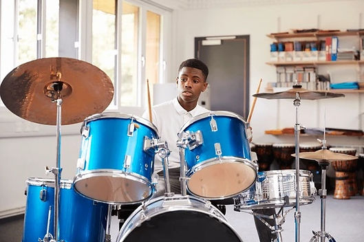 Young man playing drums