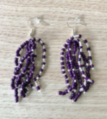 Pélagie purple spring earrings-multistrand-style africaine-for her-handm