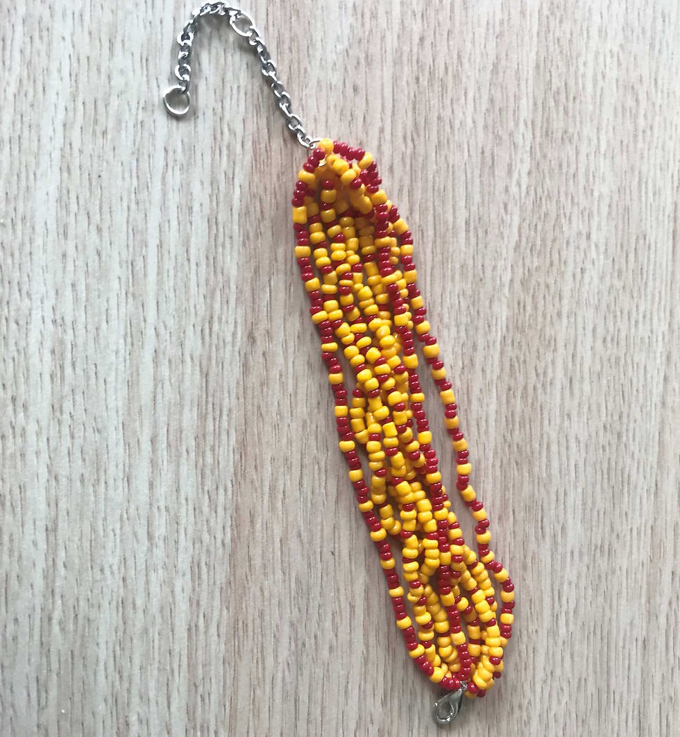 Miniature : Pélagie blue/yellow/purple bracelet-multistrand-style africaine-for her-handm