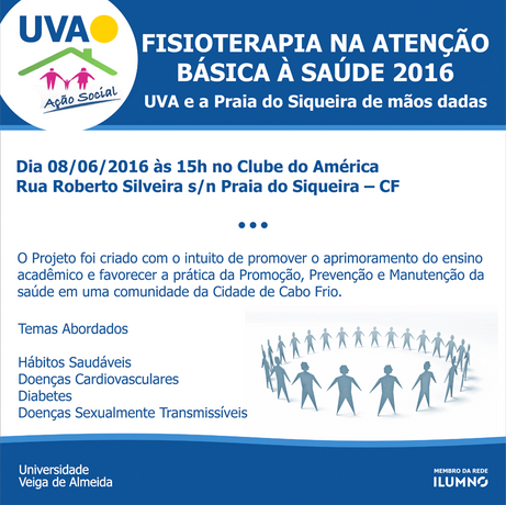Curso de Fisioterapia apresenta  programa social de saúde para a Praia do Siqueira