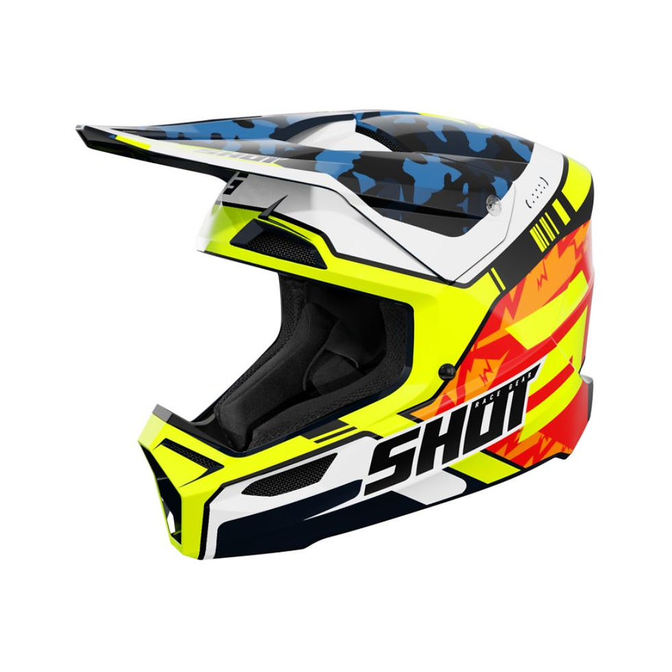 SHOT FURIOUS HELMET - FLASH BLUE NEON YELLOW GLOSSY