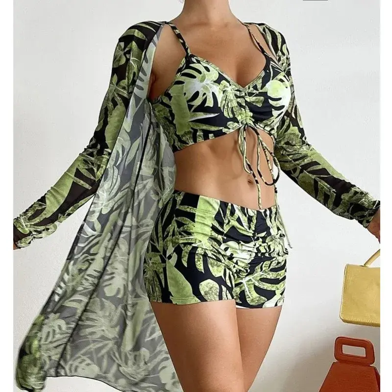 Thumbnail: Tankini Sets  Push Up for Beach Wear Three-Piece Bathing Suits