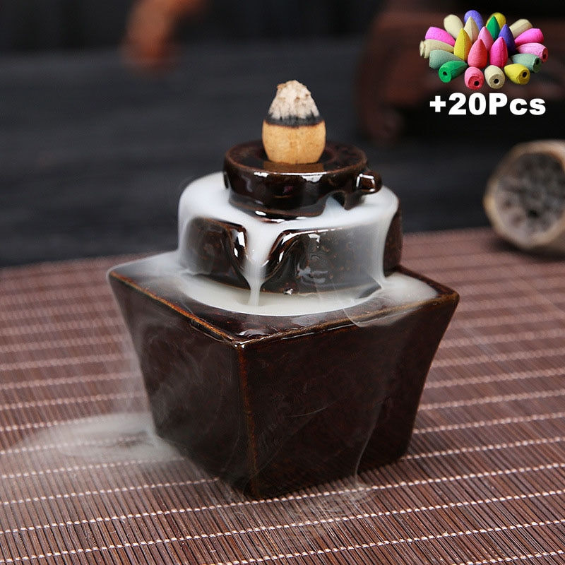 Thumbnail: 20cones Creative Home Decor Backflow Stick Incense Burner