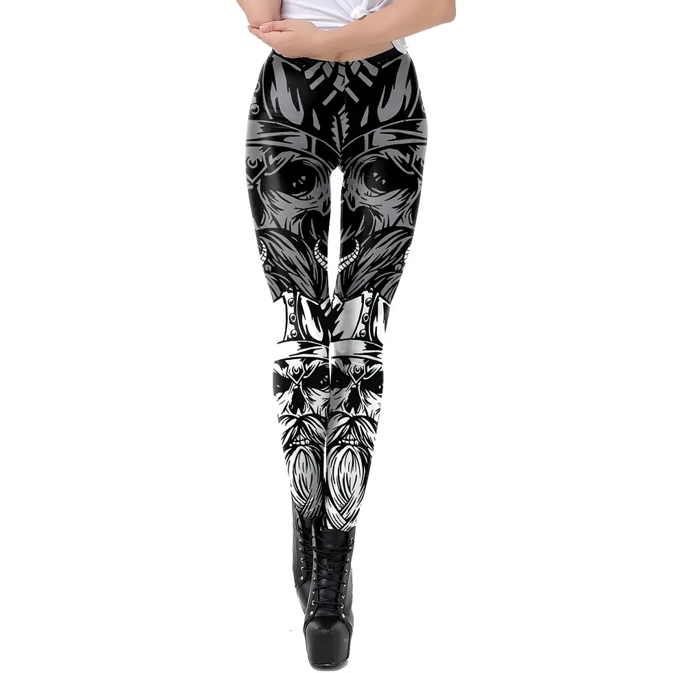 Thumbnail: NADANBAO New BARBARIAN Skull Women Leggings Punk Skull