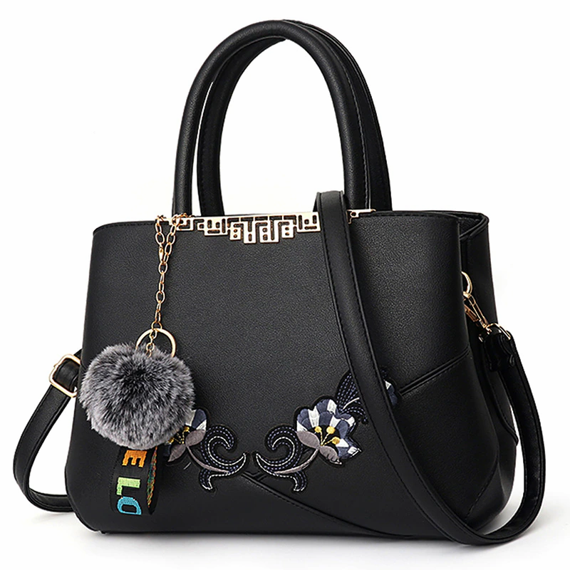 Thumbnail: Embroidered Messenger Bags Women Leather