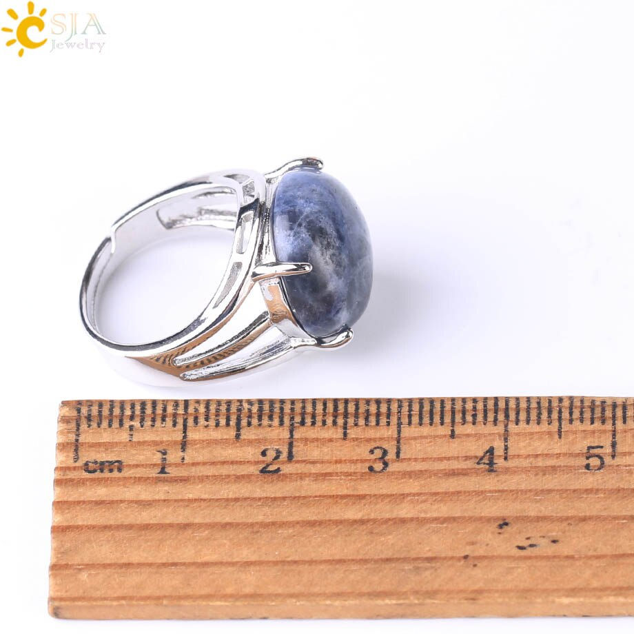 Thumbnail: CSJA Crystal Ring for Women Natural Stone