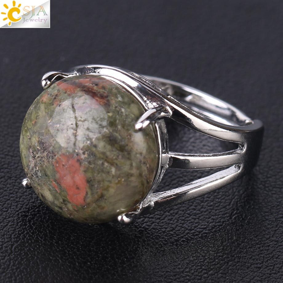 Thumbnail: CSJA Crystal Ring for Women Natural Stone