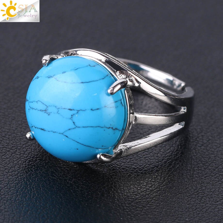 Thumbnail: CSJA Crystal Ring for Women Natural Stone