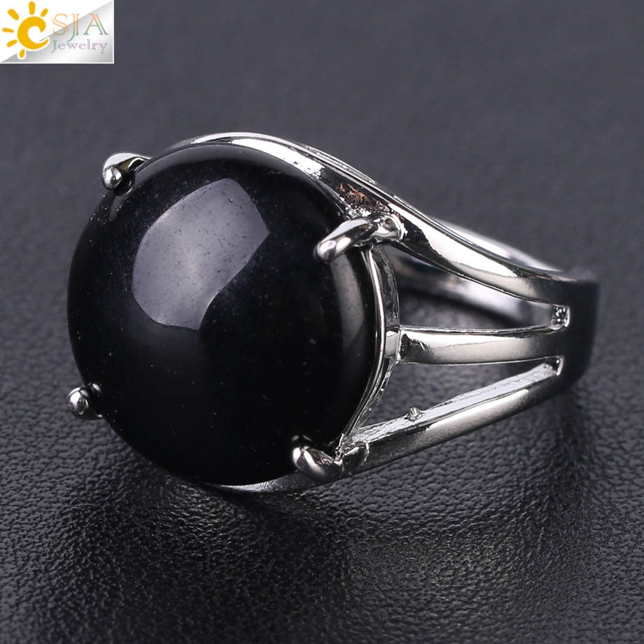 Thumbnail: CSJA Crystal Ring for Women Natural Stone