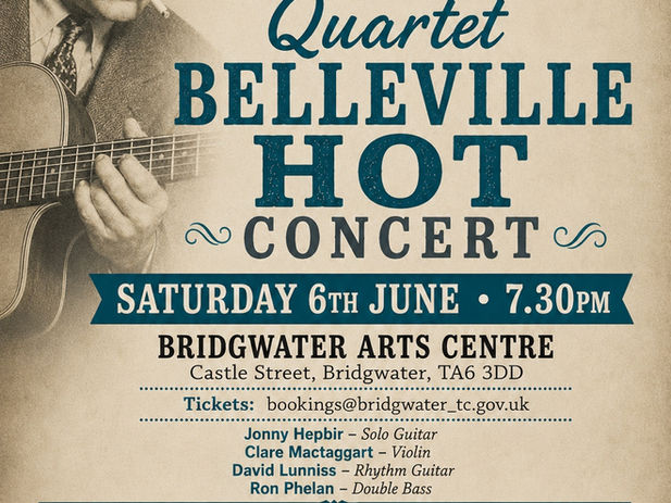 Jonny Hepbir Gypsy Jazz Guitarist Performing In Somerset on 5th, 6th & 7th June | Jonny Hepbir Also Appearing With Loulou Swing & Metro Vipers In Broadstairs & Maidstone, Kent | Gypsy Jazz Band Hire