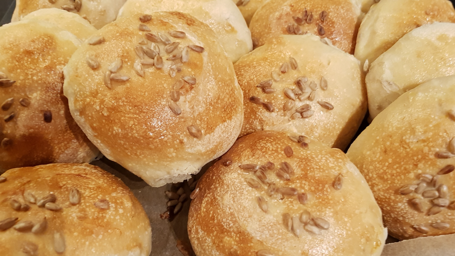 Bread rolls with sunflower seeds