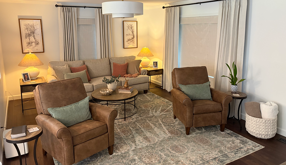 Modern living room home remodel with leather armchairs.
