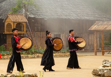 traditional drum playing