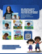 flyer for books by Dr. Melissa Munro Boyd. Features the covers of her childrens book with a qr code and her social media links