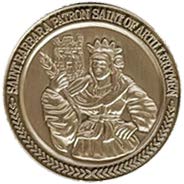 gold saint barbara patron saint of artillery men coin