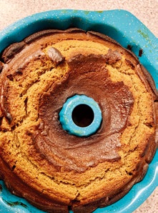 Gingerbread bundt cake in bundt pan