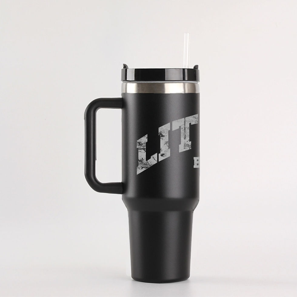 Thumbnail: Lit Chics University 40oz Tumbler w/Grey Text – Book Club Travel Cup with Handle