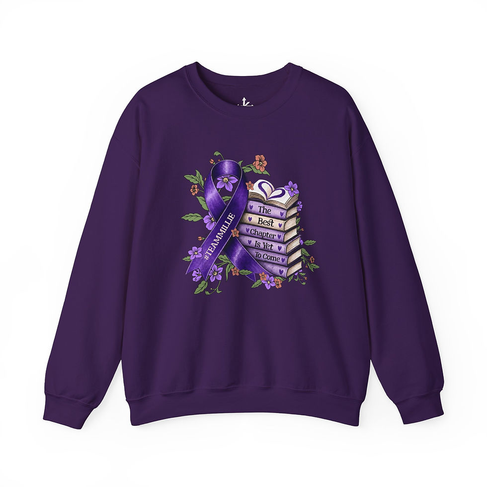 Thumbnail: Best is yet to come Crewneck Sweatshirt — Breast Cancer Awareness Purple Ribb
