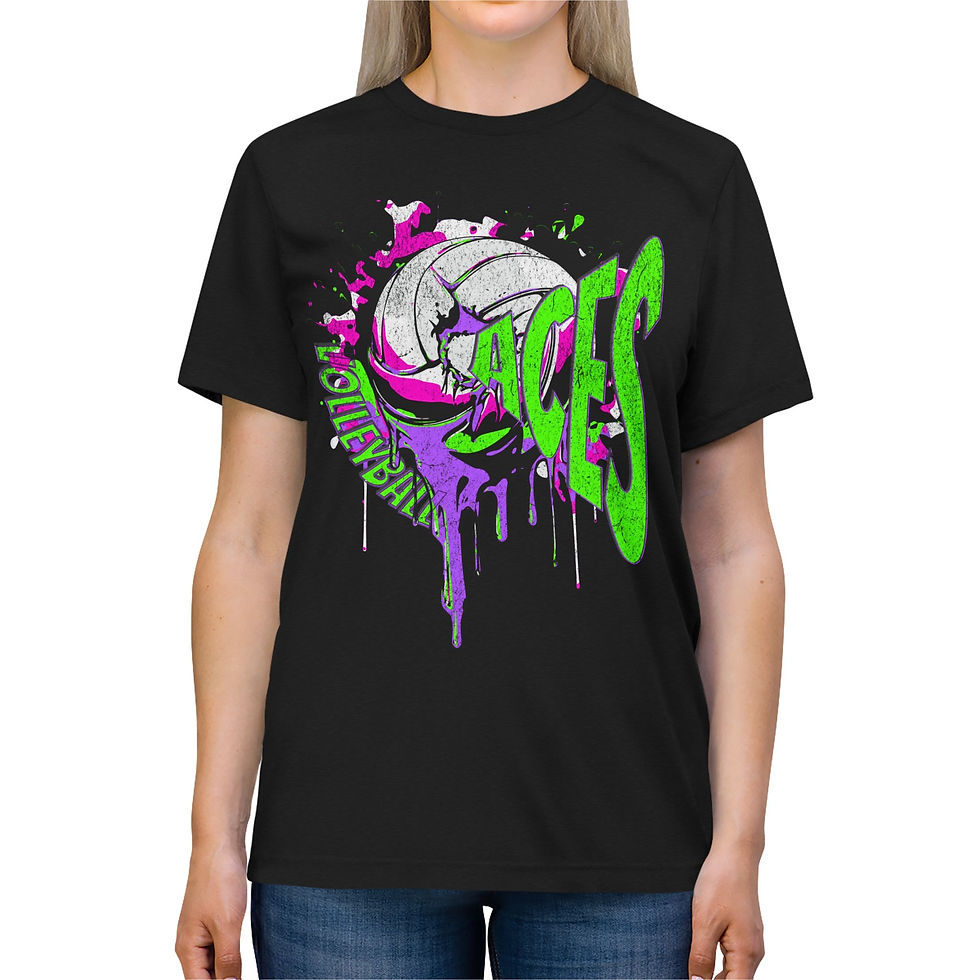 Thumbnail: Aces Volleyball Team - Colorful! T-Shirt -- TriBlend Tee