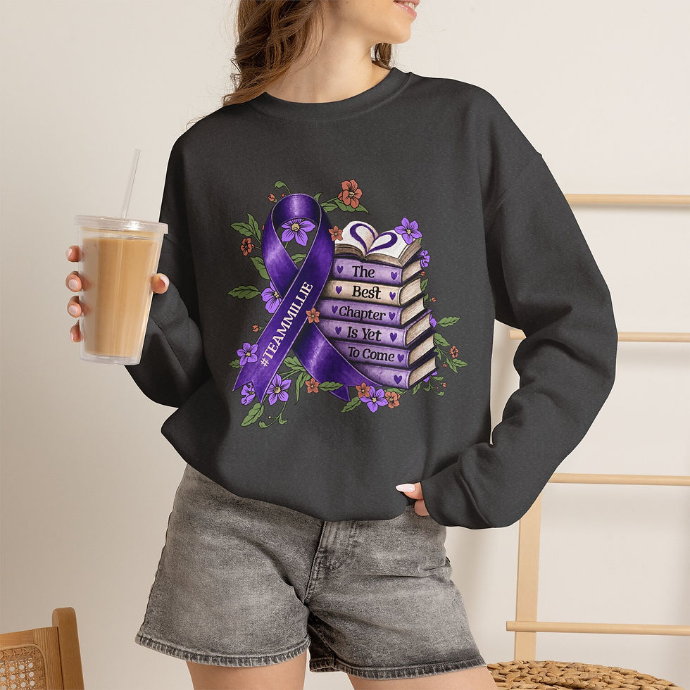 Thumbnail: Best is yet to come Crewneck Sweatshirt — Breast Cancer Awareness Purple Ribb