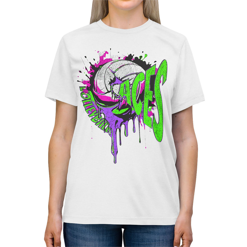 Thumbnail: Aces Volleyball Team - Colorful! T-Shirt -- TriBlend Tee