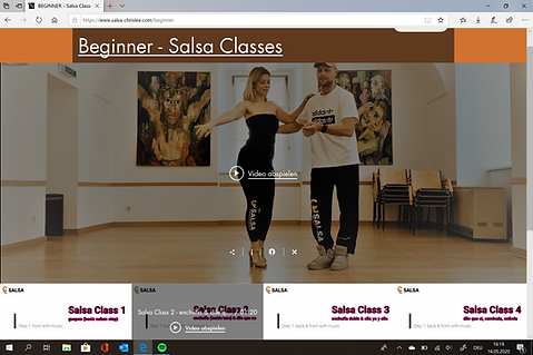 Salsa Kursvideos zum online lernen