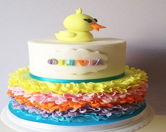 Rainbow Duck 3D cake