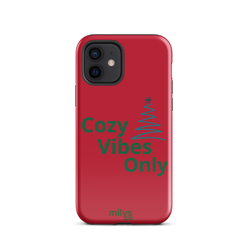 Thumbnail: Cozy Vibes Only Christmas Phone Case  Red Holiday Dual-Layer Protection