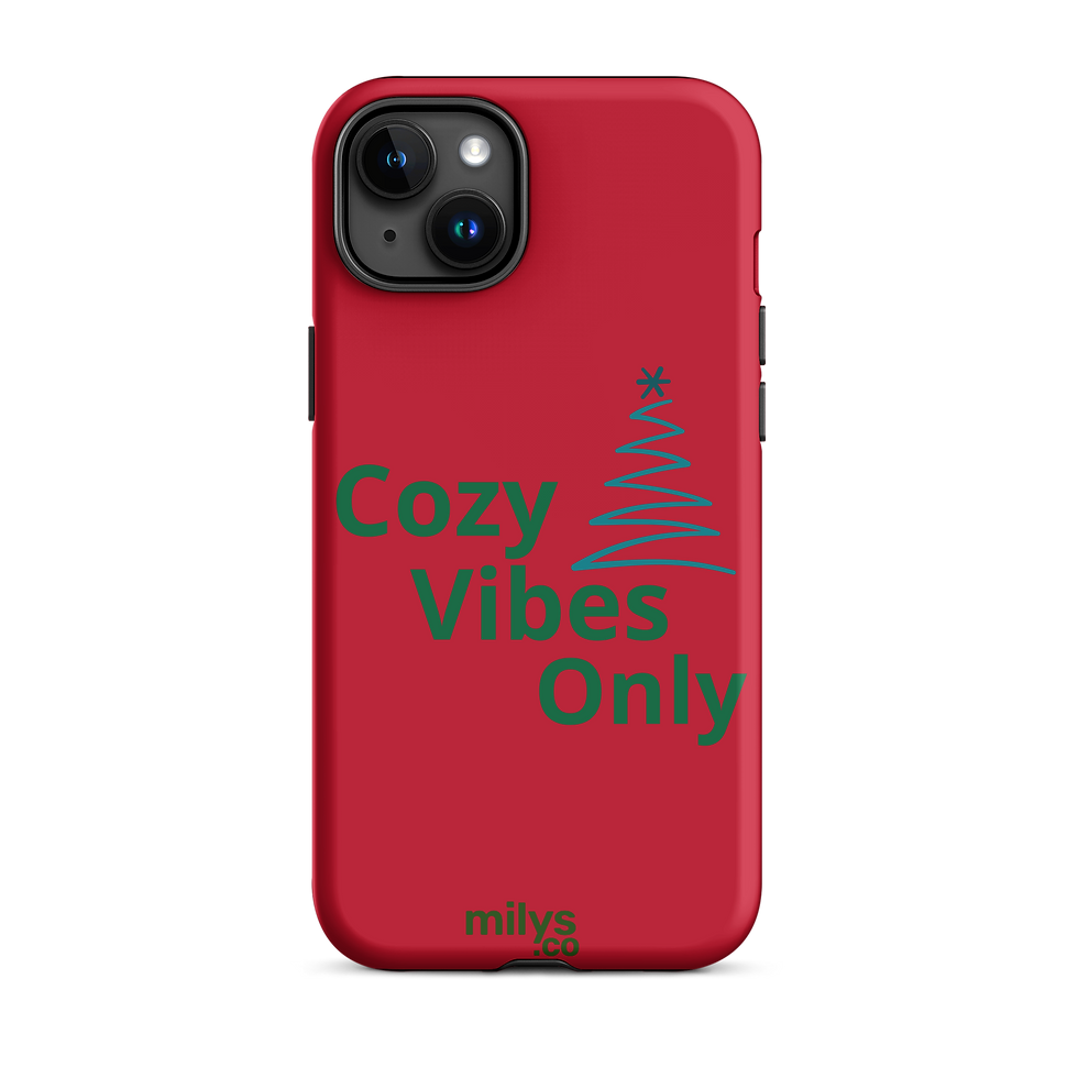 Thumbnail: Cozy Vibes Only Christmas Phone Case  Red Holiday Dual-Layer Protection
