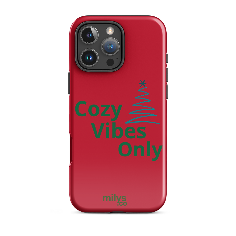 Thumbnail: Cozy Vibes Only Christmas Phone Case  Red Holiday Dual-Layer Protection