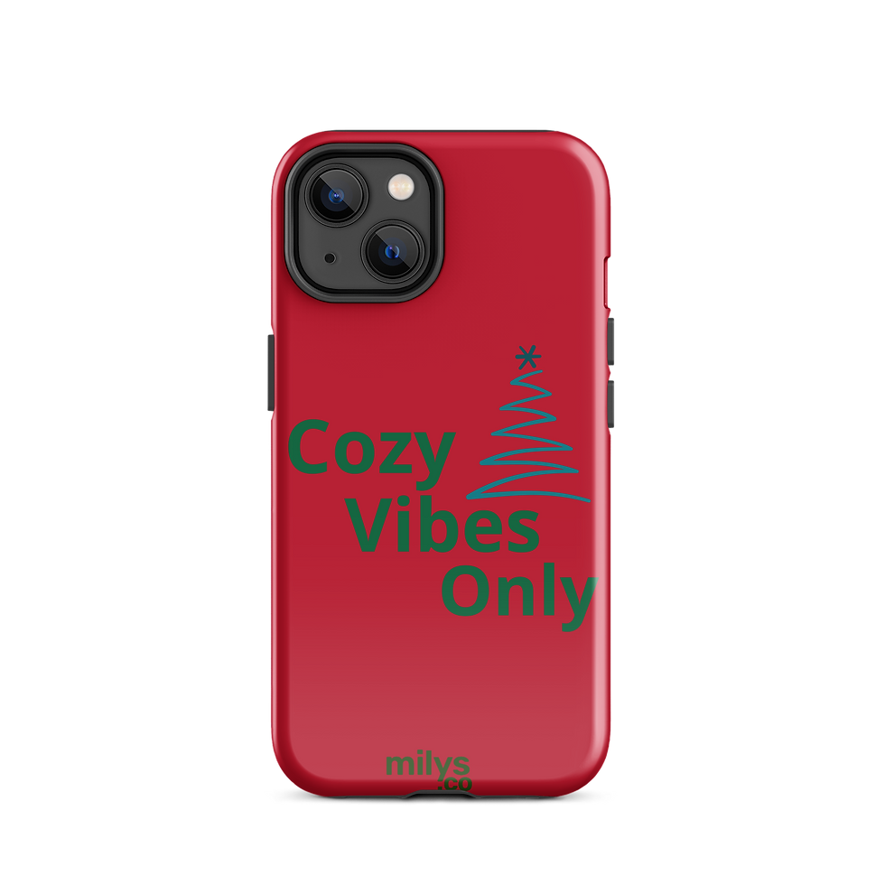 Thumbnail: Cozy Vibes Only Christmas Phone Case  Red Holiday Dual-Layer Protection
