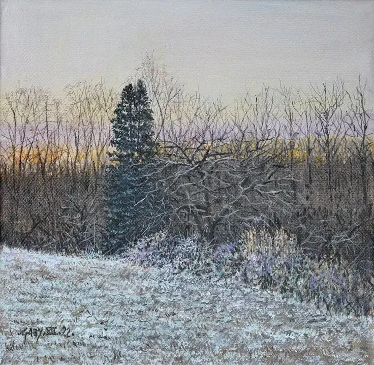 Matin d'hiver par Pierre-Jean Gaby (2022) _ Peinture Huile sur Toile