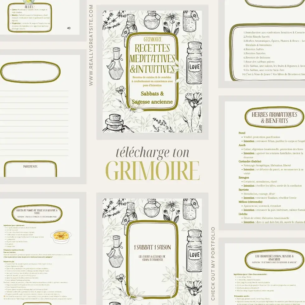 Miniature : Grimoire Recettes Intuitives et Rituels – Carnet à télécharger 80 pages