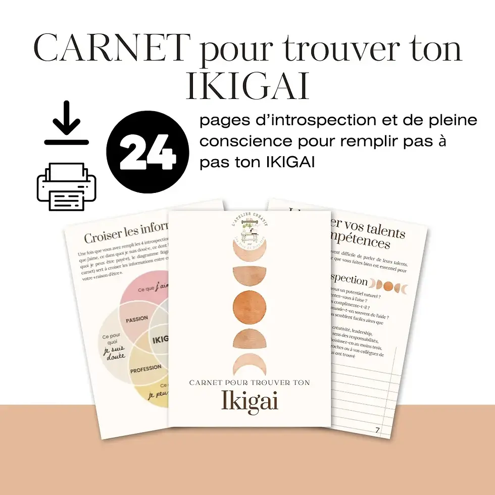 Miniature : Carnet Ikigai : 24 pages de cheminement vers votre raison d’être PDF