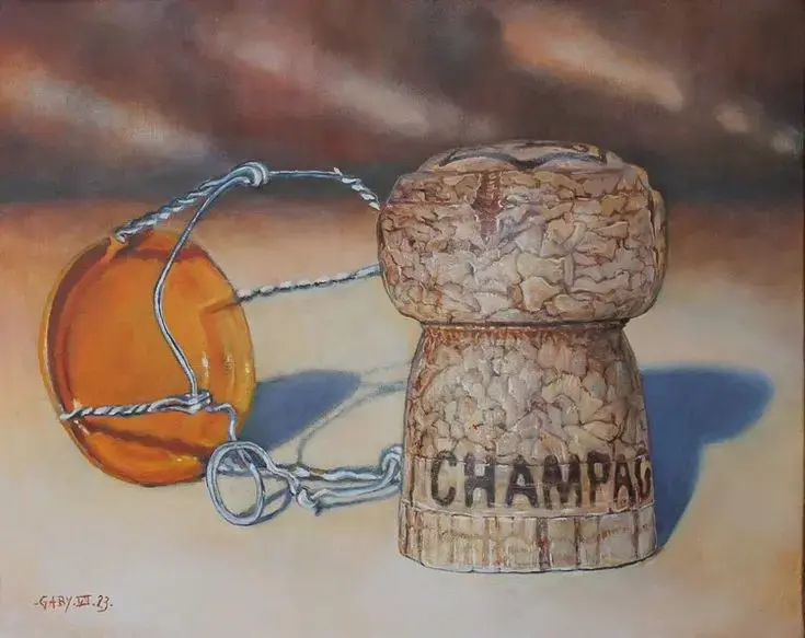 Champagne par Pierre-Jean Gaby (2023) _ Peinture Huile sur Toile