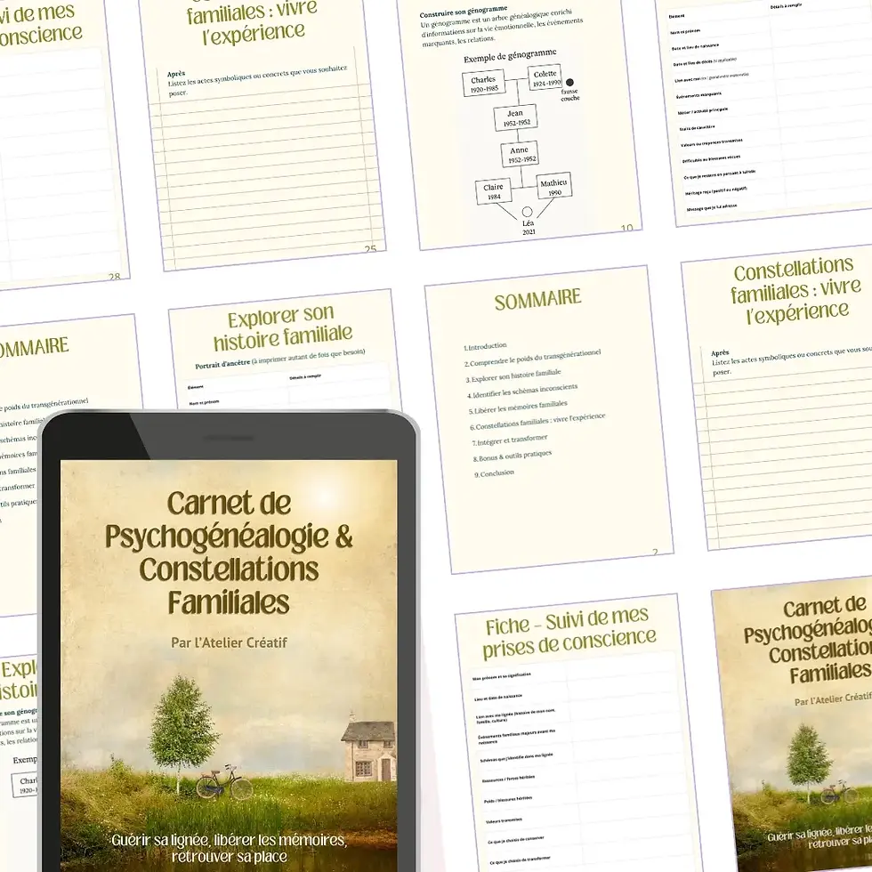 Miniature : Carnet Psychogénéalogie : 35 pages libération mémoire transgénérationnelle PDF